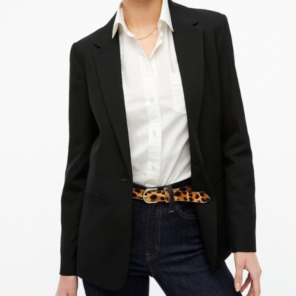 J Crew Factory | Petite Oversized One-button Blazer | Black | 6P - NWOT!